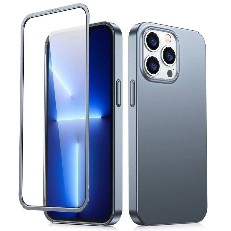 Joyroom 360 Full Case Cover iPhone 13 Pro Back & Front + Tempered Glass Grey JR-BP935 tranish-5