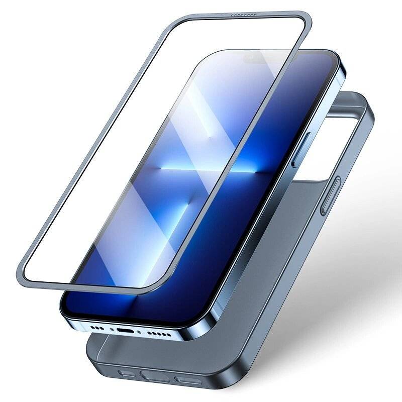 Joyroom 360 Full Case Cover iPhone 13 Pro Back & Front + Tempered Glass Grey JR-BP935 tranish-1