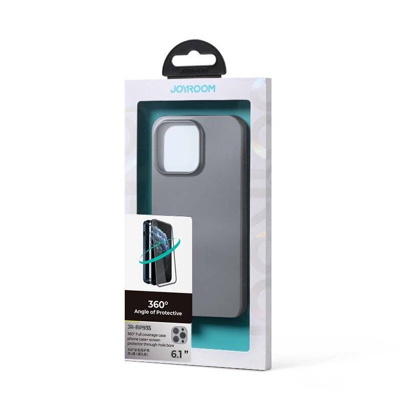 Joyroom 360 Full Case Cover iPhone 13 Pro Back & Front + Tempered Glass Grey JR-BP935 tranish-2