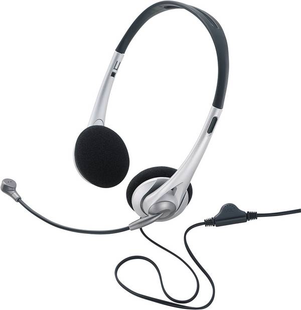 Renkforce On Ear Headset kabelgebunden Stereo Schwarz, Silber Lautstärkeregelung Computer