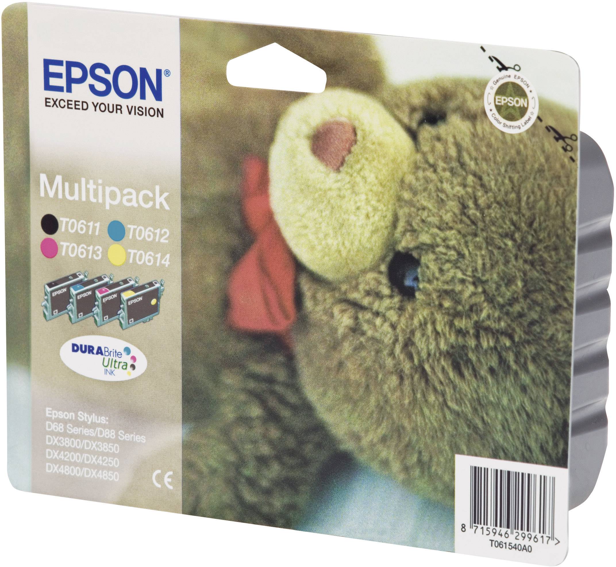 EPSON Multipack T0615 4er Pack Schwarz, Gelb, Cyan, Magenta Tintenpatrone