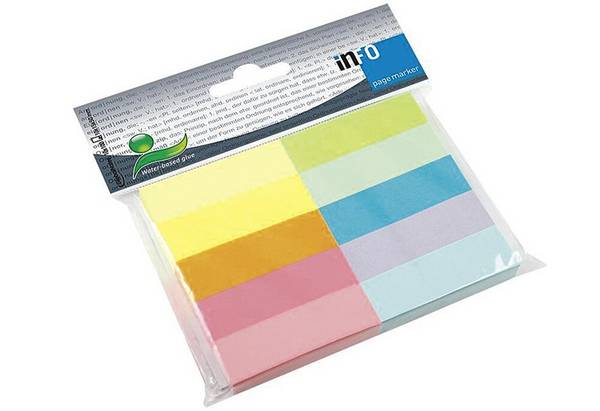 Pagemarker brilliant-/Pastelmix, 10 Blöcke mit je 100 Blatt im Polybeutel, je 15 x