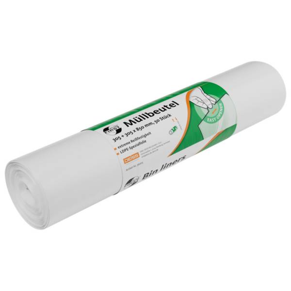 FIRST Müllbeutel 36005 LDPE 305+305x850mm ws 50 St./Pack.