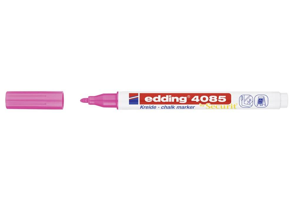 edding 4085 Kreidemarker - neon-pink - 1 Kreidestift - Rundspitze 1-2 mm - dünner Kreidestift-2