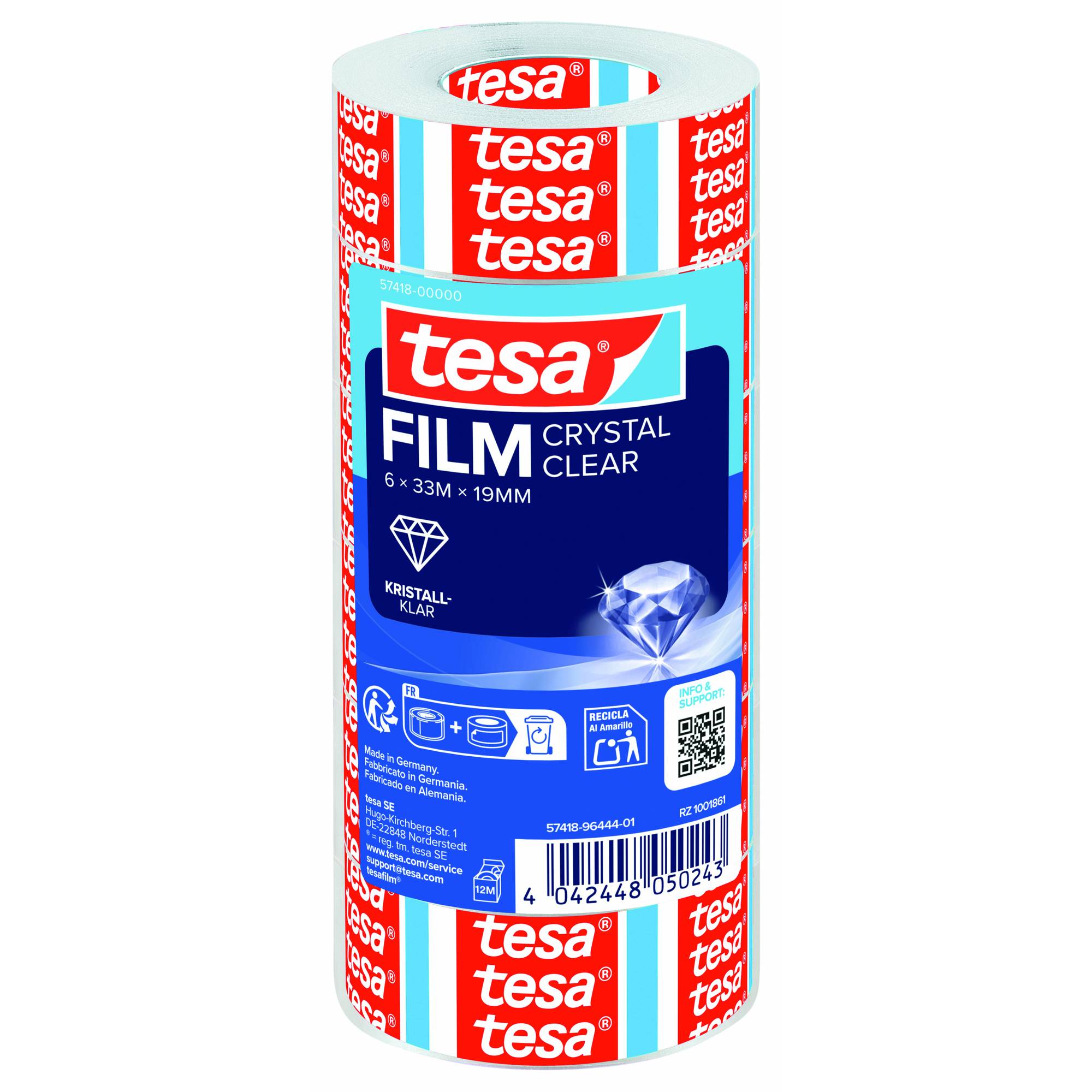 tesa Klebefilm Kristall-Klar 57418-00000 19mmx33m 6St.-0