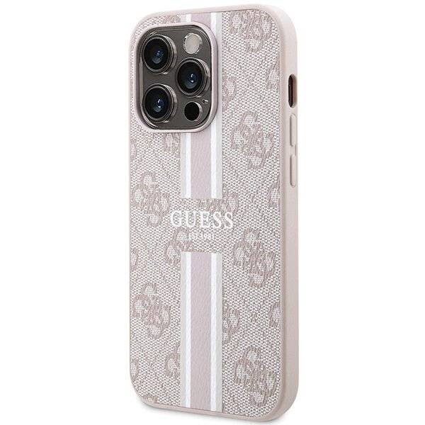 Guess 4G Printed Stripes MagSafe-Hülle iPhone 15 Pro – Rosa-2