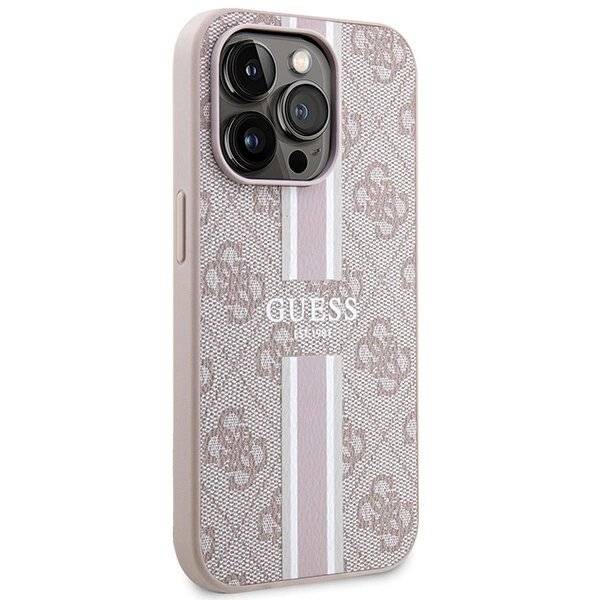 Guess 4G Printed Stripes MagSafe-Hülle iPhone 15 Pro – Rosa-4