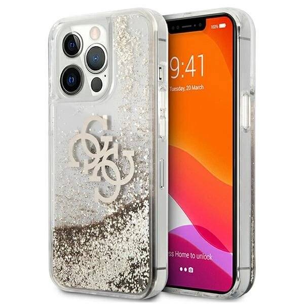 Guess 4G Big Liquid Glitter Case iPhone 13 Pro Max 6,7″ - Gold-5