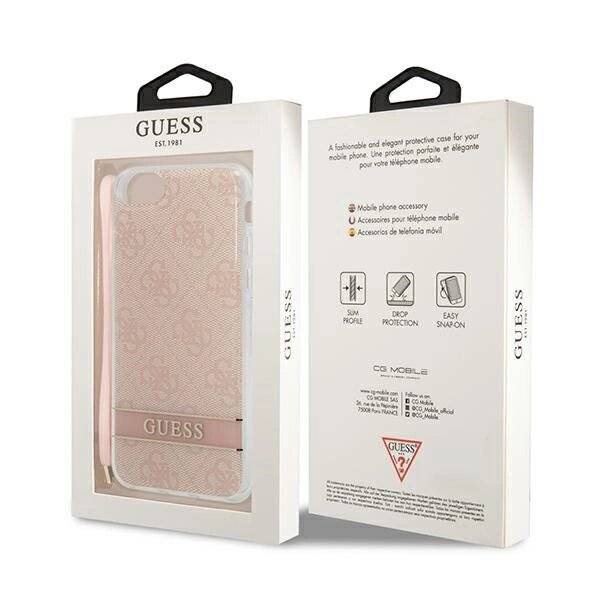 Guess GUOHCI8H4STP iPhone SE 2022 / 2020 7/ 8 pink/pink Hardcase 4G Print Strap-1