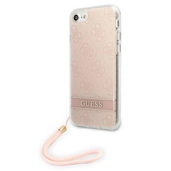 Guess GUOHCI8H4STP iPhone SE 2022 / 2020 7/ 8 pink/pink Hardcase 4G Print Strap-2