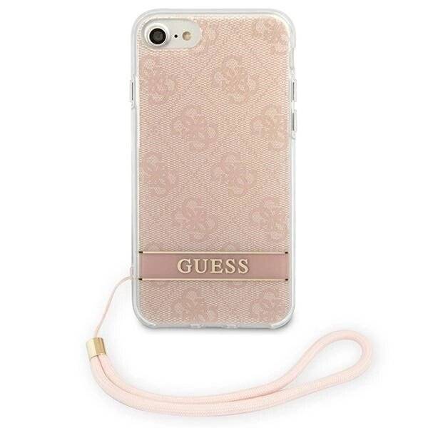 Guess GUOHCI8H4STP iPhone SE 2022 / 2020 7/ 8 pink/pink Hardcase 4G Print Strap-3