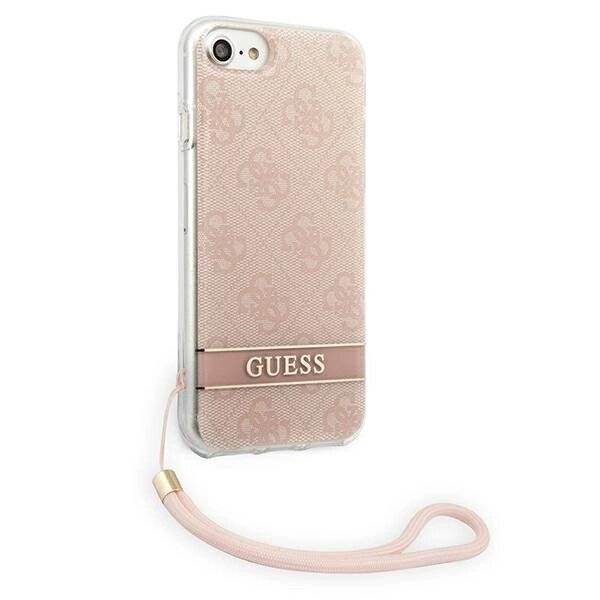 Guess GUOHCI8H4STP iPhone SE 2022 / 2020 7/ 8 pink/pink Hardcase 4G Print Strap-4