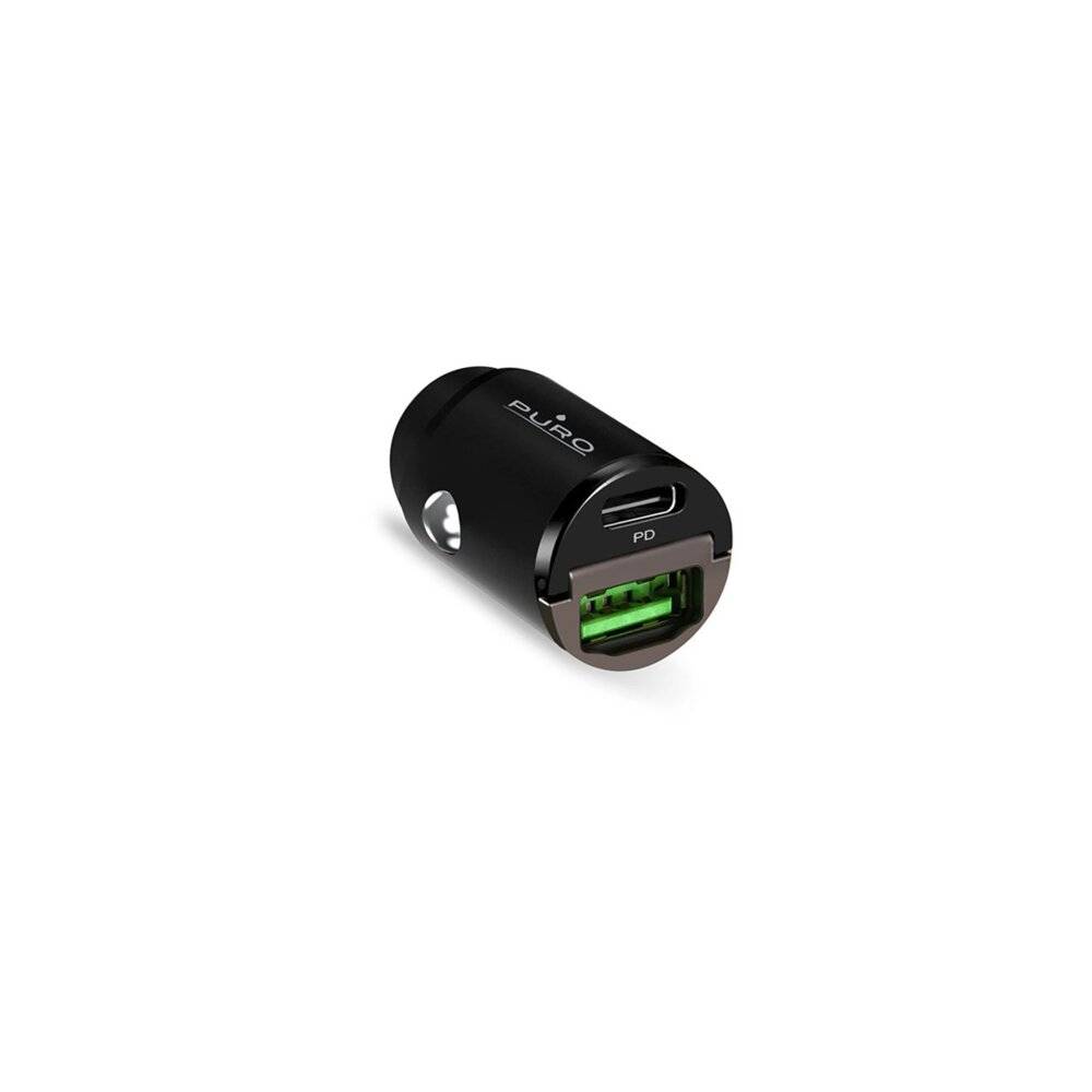Puro Mini 30W Power Delivery USB-C USB-A Autoladegerät – Schwarz-3