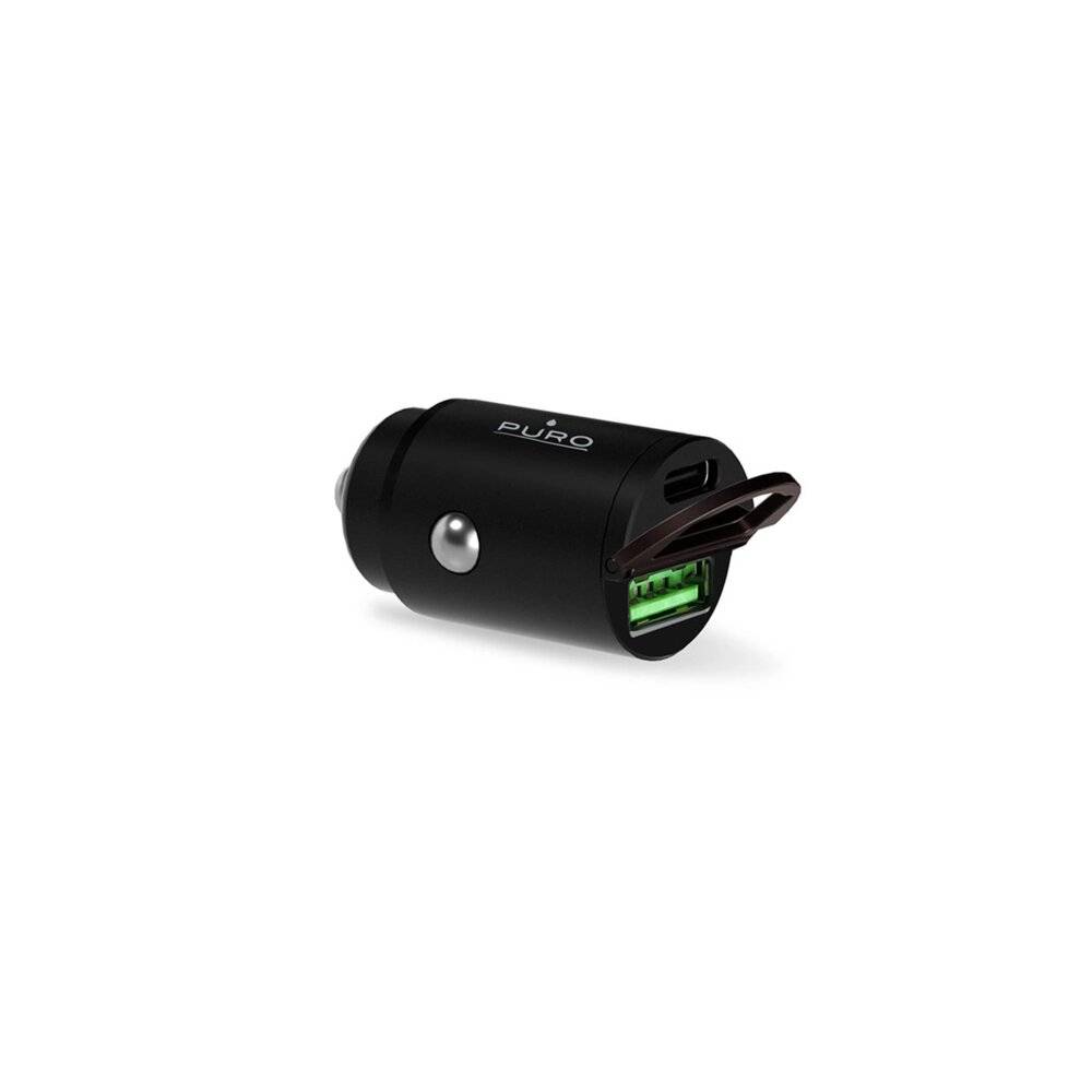 Symbolbild für Puro Mini 30W Power Delivery USB-C USB-A Autoladegerät – Schwarz