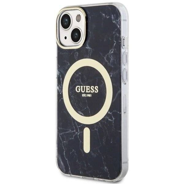 Guess GUHMP14SPCUMAK iPhone 14 6.1″ schwarz/schwarz Hardcase Marble MagSafe-1