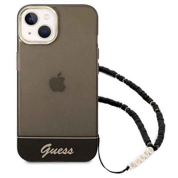 Guess GUHCP14SHGCOHK iPhone 14 6.1″schwarz / schwarzes Hardcase Translucent Pearl Strap-5