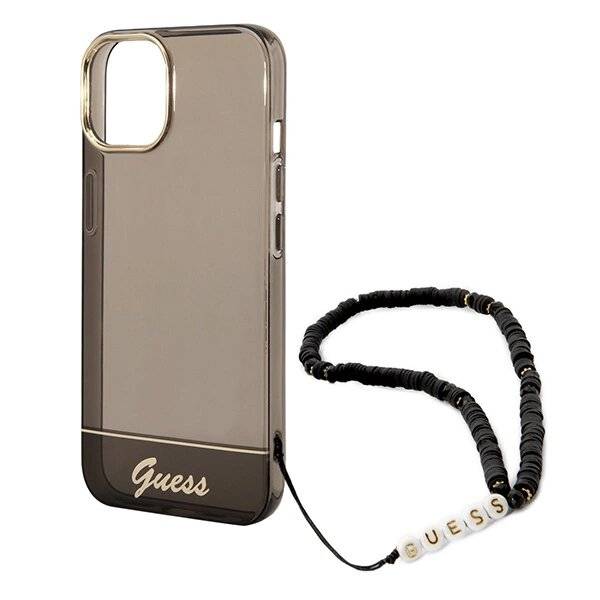 Guess GUHCP14SHGCOHK iPhone 14 6.1″schwarz / schwarzes Hardcase Translucent Pearl Strap-3