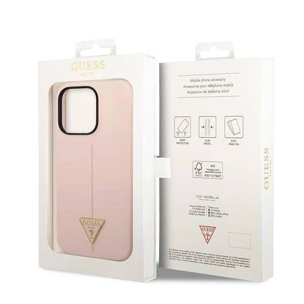 Guess GUHCP14LSLTGP iPhone 14 Pro 6.1″ pink/pink Hardcase Silikon Dreieck-1