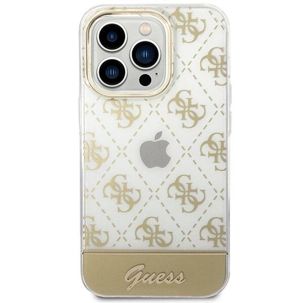 Guess GUHCP14LHG4MHG iPhone 14 Pro 6.1″Gold / Gold Hardcase 4G Pattern Script-3