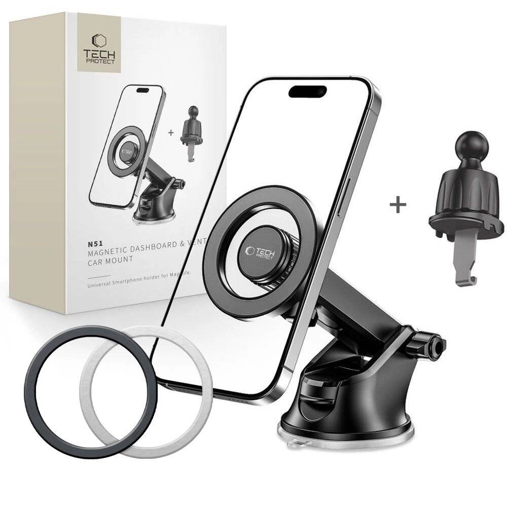 Tech-Protect N51 Autotelefonhalter MagSafe Cockpit/Lüftungsschlitze – Schwarz-4