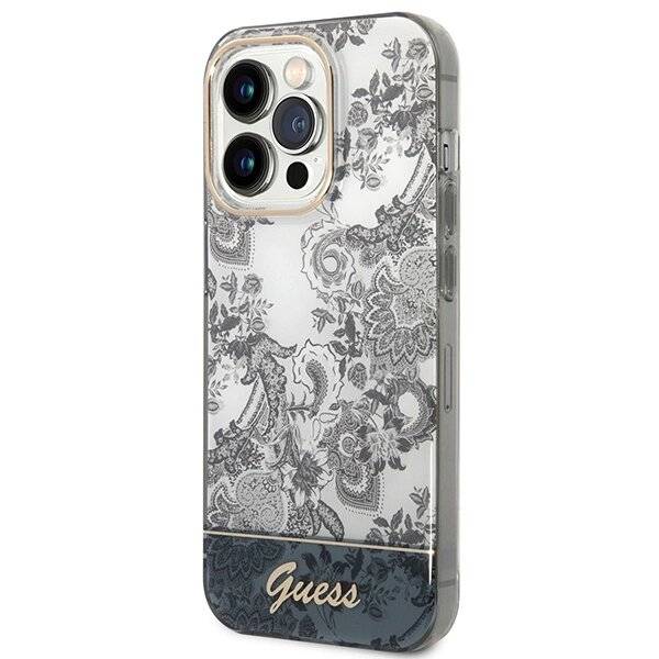 Guess GUHCP14LHGPLHG iPhone 14 Pro 6.1″ Grau/Grau Hardcase Porcelain Collection-1