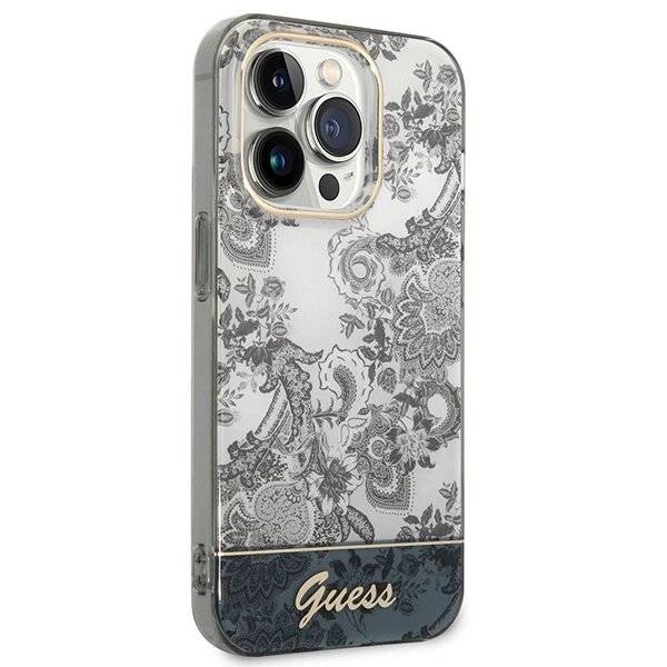 Guess GUHCP14LHGPLHG iPhone 14 Pro 6.1″ Grau/Grau Hardcase Porcelain Collection-3