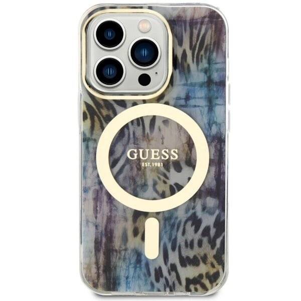 Guess GUHMP14XHLEOPWB iPhone 14 Pro Max 6.7″ Blau/Blau Hardcase Leopard MagSafe-2