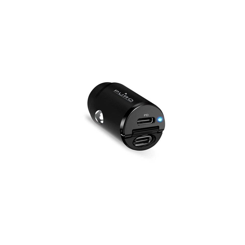 Symbolbild für Puro Mini 30W Power Delivery 2 x USB-C Autoladegerät – Schwarz