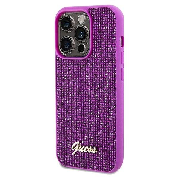 Guess Disco Metal Script Hülle iPhone 14 Pro – Fuchsia-2