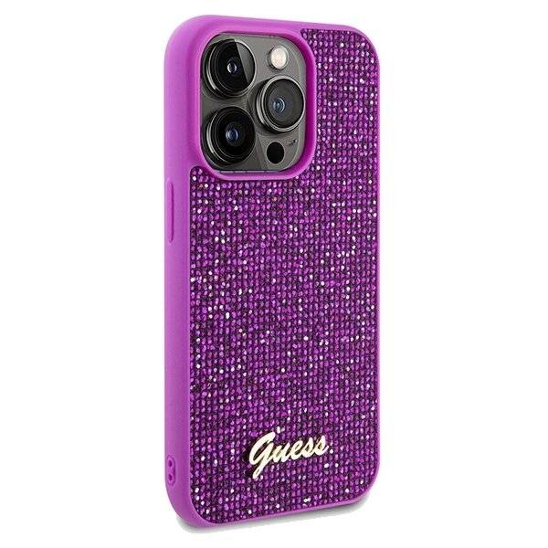 Guess Disco Metal Script Hülle iPhone 14 Pro – Fuchsia-4