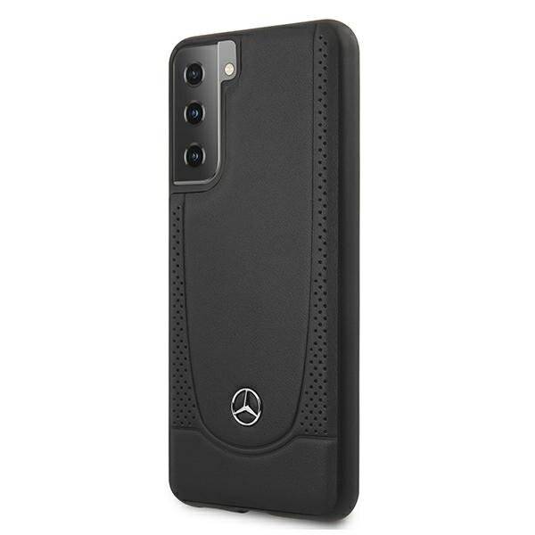 Mercedes-Benz - Perforated Hülle mit Metal Logo - G996F Galaxy S21+ - Schwarz-3