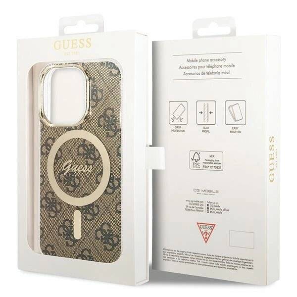 Guess IML 4G MagSafe Hülle iPhone 15 Pro - Braun-5