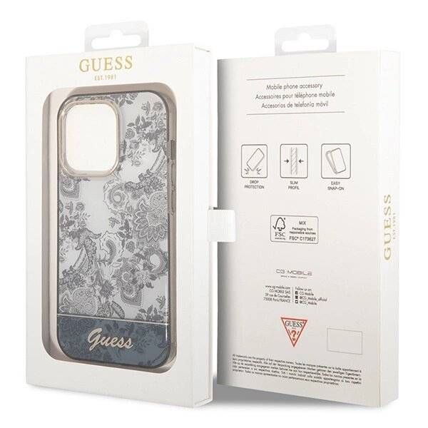 Guess GUHCP14LHGPLHG iPhone 14 Pro 6.1″ Grau/Grau Hardcase Porcelain Collection-4