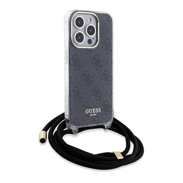 Guess Crossbody Cord 4G Print Hülle iPhone 15 Pro – Schwarz-2