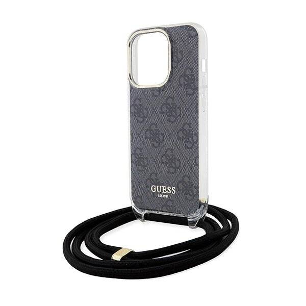 Guess Crossbody Cord 4G Print Hülle iPhone 15 Pro – Schwarz-4