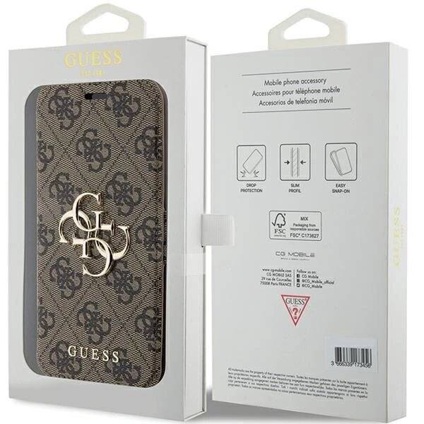 Guess 4G Metal Logo Hülle iPhone 15 Pro – braun-5