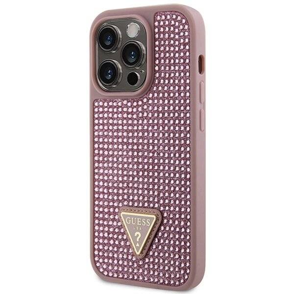 Guess GUHCP14LHDGTPP iPhone 14 Pro 6,1" rosa/rosa Hardcase Strass Dreieck-2
