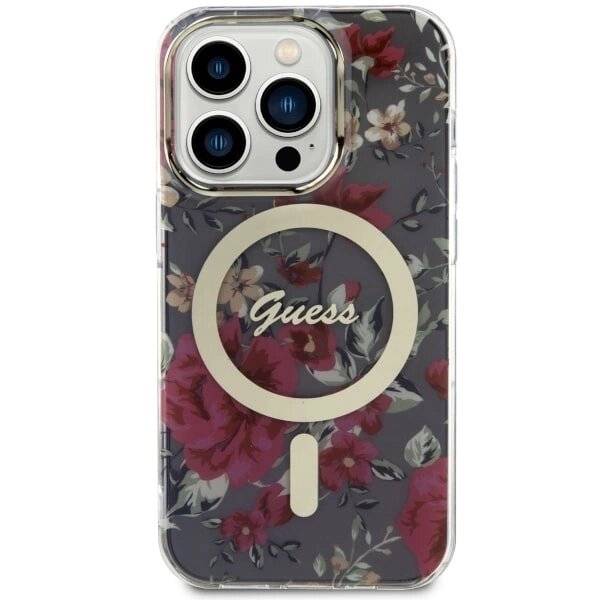 Guess GUHMP14LHCFWSA iPhone 14 Pro 6.1" grün/khaki Hardcase Flower MagSafe-3