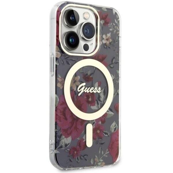 Guess GUHMP14LHCFWSA iPhone 14 Pro 6.1" grün/khaki Hardcase Flower MagSafe-4
