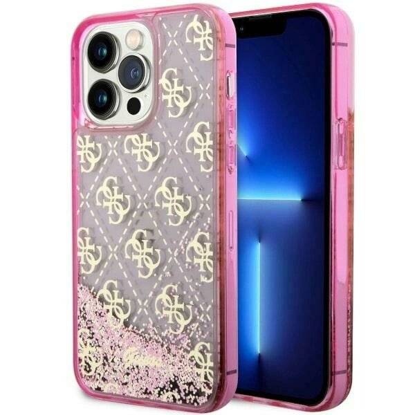 Guess GUHCP14LLC4PSGP iPhone 14 Pro 6.1" pink/pink Hardcase Liquid Glitter 4G Transculent-5
