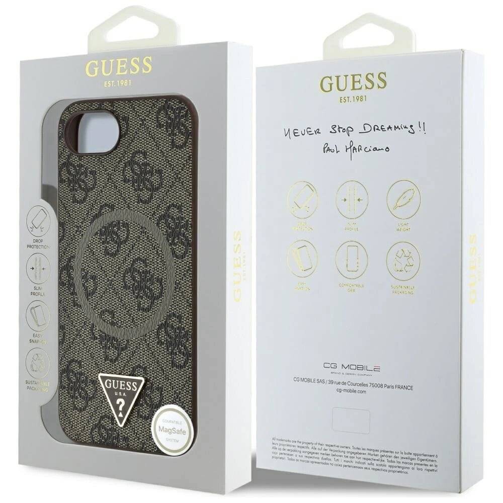 Guess 4G Ring Triangle Logo MagSafe iPhone 16e Hülle - Braun-2