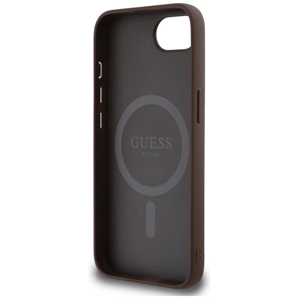 Guess 4G Ring Triangle Logo MagSafe iPhone 16e Hülle - Braun-3