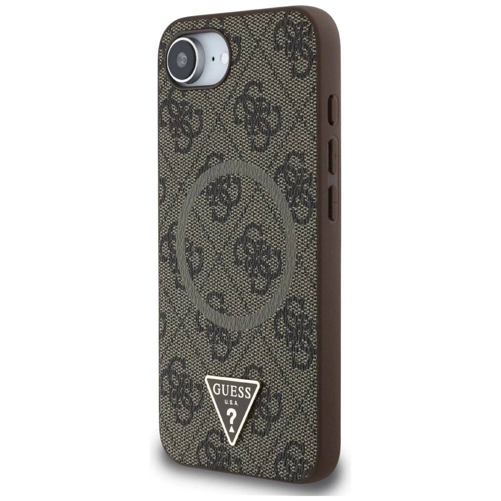 Guess 4G Ring Triangle Logo MagSafe iPhone 16e Hülle - Braun-4