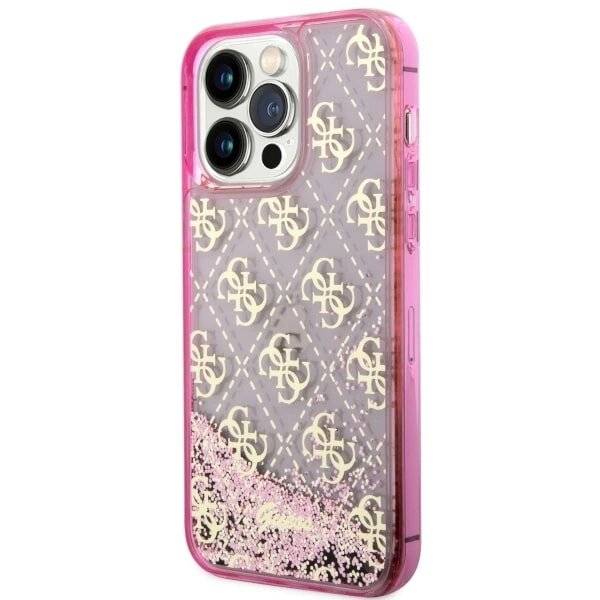 Guess GUHCP14LLC4PSGP iPhone 14 Pro 6.1" pink/pink Hardcase Liquid Glitter 4G Transculent-2