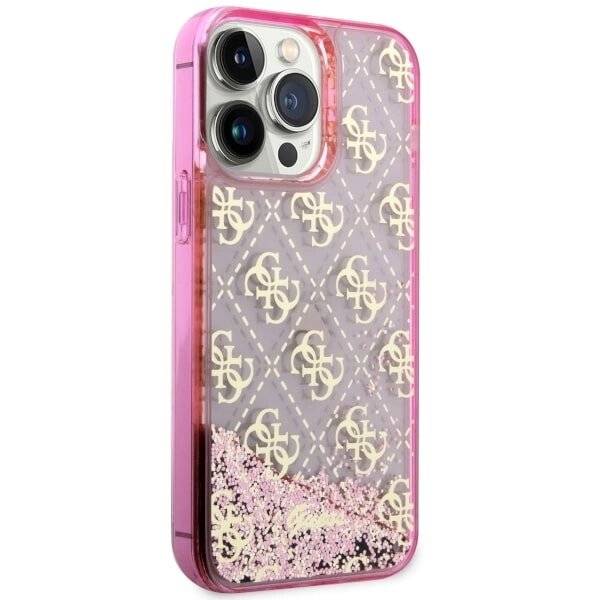 Guess GUHCP14LLC4PSGP iPhone 14 Pro 6.1" pink/pink Hardcase Liquid Glitter 4G Transculent-4