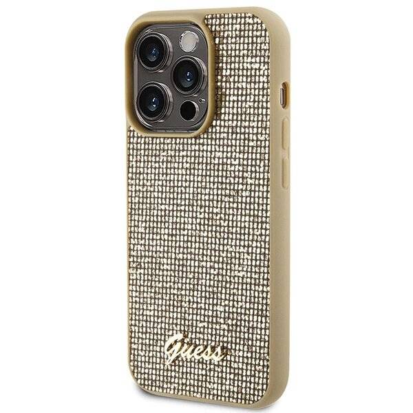 Guess Disco Metal Script Hülle iPhone 15 Pro – Gold-2