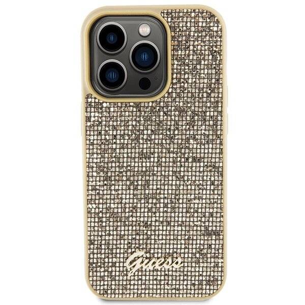 Guess Disco Metal Script Hülle iPhone 15 Pro – Gold-3
