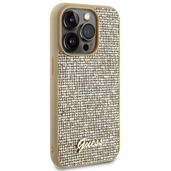 Guess Disco Metal Script Hülle iPhone 15 Pro – Gold-4