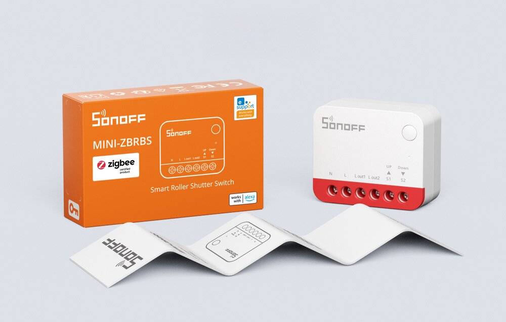 Symbolbild für Intelligenter ZigBee-Rollladenschalter Sonoff MINI-ZBRBS (2er-Pack)