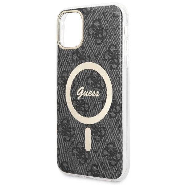Guess GUHMN61H4STK iPhone 11 6.1" schwarz/schwarz Hardcase 4G MagSafe-4